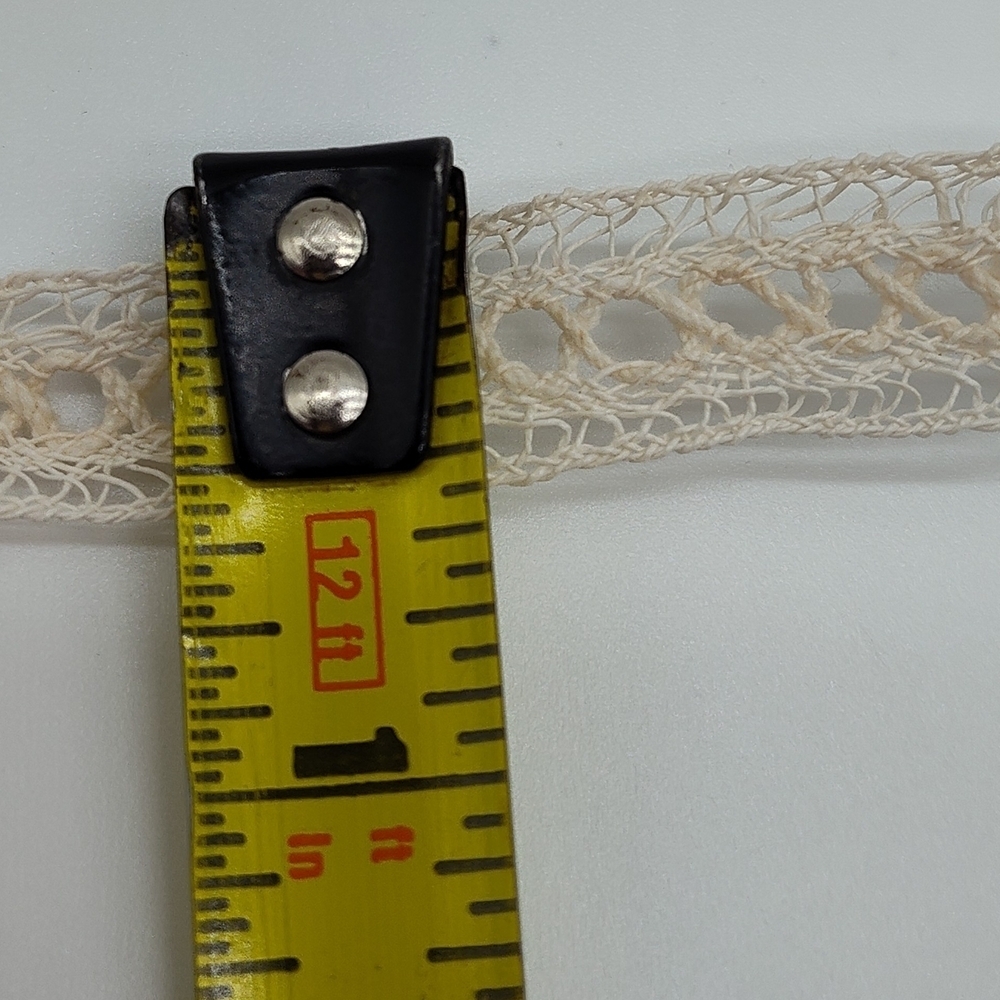 Vintage French Lace Trim 3 Yards 0.5" Antique Ivory Handmade Passementerie - Picture 3 of 3
